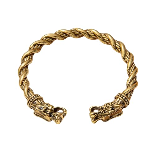 Pulsera Vikinga para Hombre Ajustable con Diseño de Lobo miniatura 1