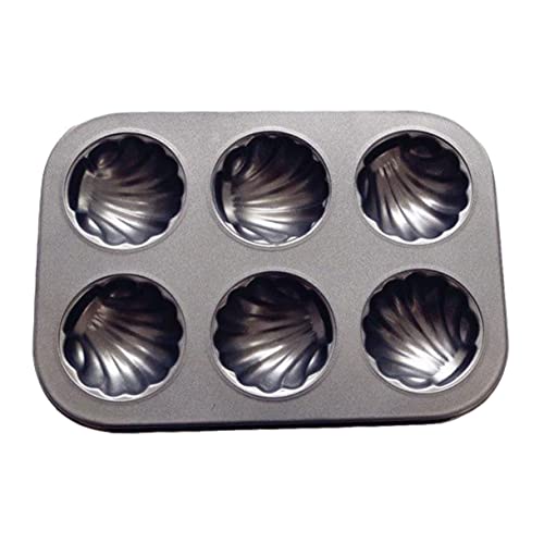 PRETYZOOM 6-pc Carbon Steel Cake Multi-use Baking Tins Smooth Texture Easy Clean Demold for Diy Baking