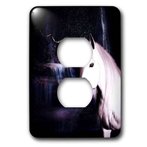 Licorne blanche dans la cascade cache de sortie pour masquer un interrupteur abîmé ou jauni