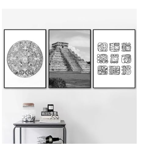 Affiche Mexique noir et blanc triptyque de salon pour créer une décoration murale épurée