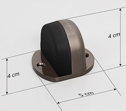 Image of Plantex Premium Floor Mounted Door Buffer /Sound Dampening Rubber Buffer for Bed Room /Living Room /Kitchen /Bathroom Door /Stops for Door - Pack of 1 (Satin Black)