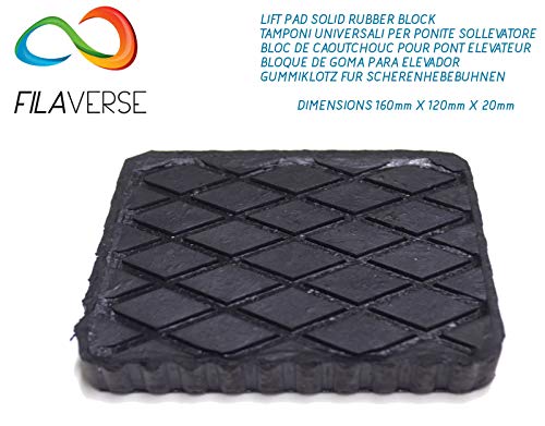 FILAVERSE - 4 Stück Gummiblock für Hebebühne Kit 160X120X20 Universal Vollgummi für Hebebühnen Corghi Ravaglioli OMCN | Wellenseiten mit Best-Grip Technologie