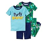  Carter\'s Boys\' 6M-12 4 Piece Party Monster Pajama Set 6 Months