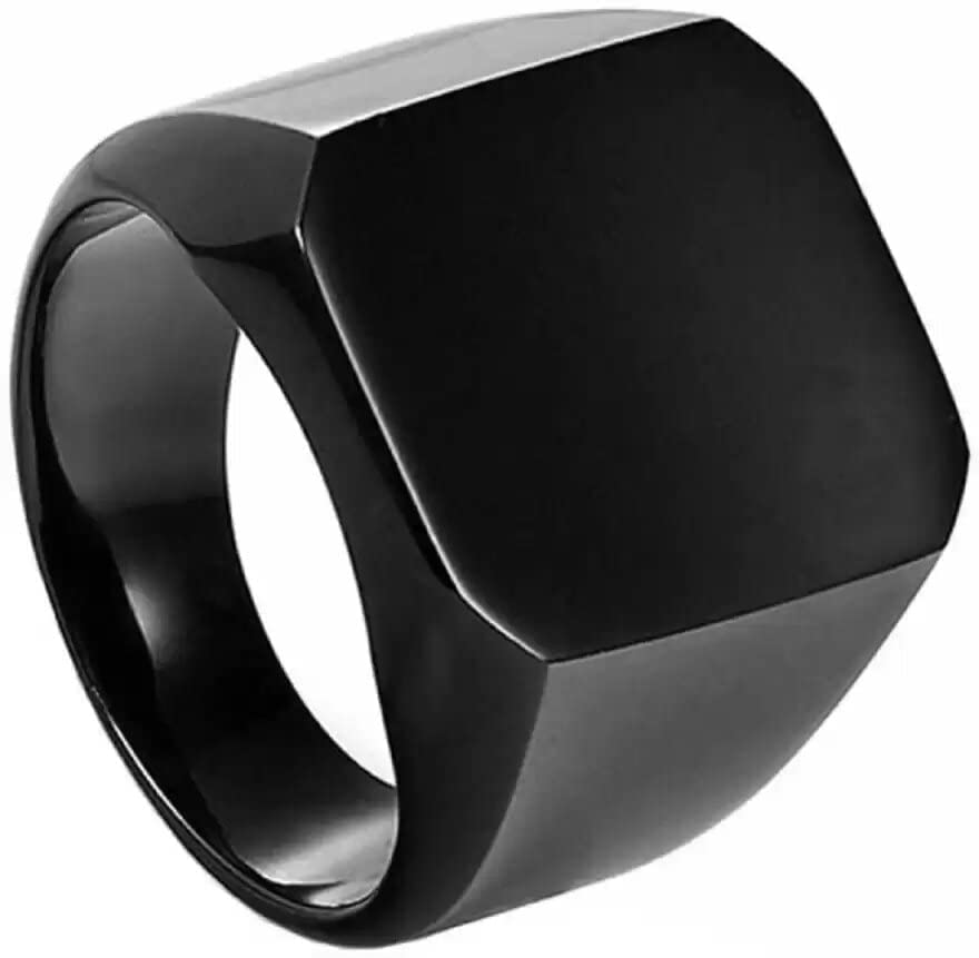 Soni Designs Rock Cool Casual Sport Titanium Steel Ring Black Color For Mens/Boys/Boyfriend/Husband Stainless Steel Black Plated Ring - Size 20 (B0C2D8ZN22) Amazon Price History, Amazon Price Tracker