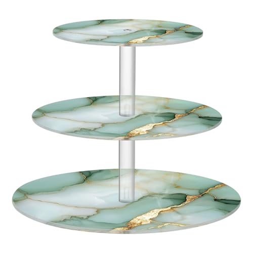 Zathe Marble Sage Green White Acrylic Tray Spill-Proof Three-Layer Display Trays Store Sundries In The Entrance Hall