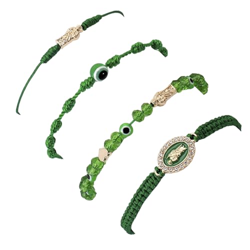 Pink String Evil Eye 7 Knot Lucky Bracelets Mexican Braclets Red Braided Black Rope San Judas Bracelet Virgin Mary Amulet Gift for Women Men - Main Image