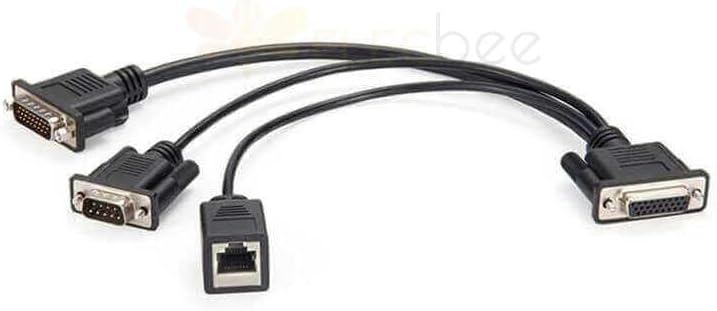 Rad-Galaxy Ethernet Cable Adapter HDB-26 Female to HDB 26 Male + DB9 Male + RJ45 Female 1M
