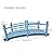 Katzowen Backyard Wooden Bridge Outdoors Garden Bridge Footbridge, 140x65x50cm Landscaping Decorative Pond Bridge Path Bridge, with Safety Siderails, for Backyard Pond Wedding Park(Color:Blue)