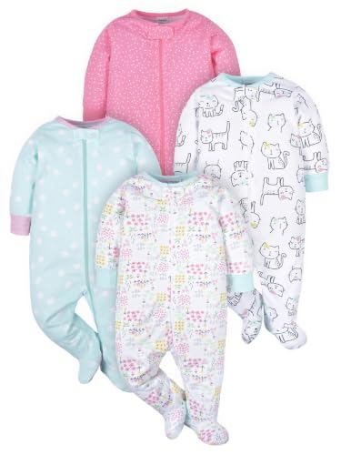 Image of Onesies Brand Baby Girls' 4-pack Sleep 'N Play Footies Multi Pack