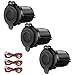 3 Pack Cigarette Lighter Socket Car Marine Motorcycle ATV RV Lighter Socket Power Outlet Socket Receptacle 12V Waterproof Plug by ZHSMS