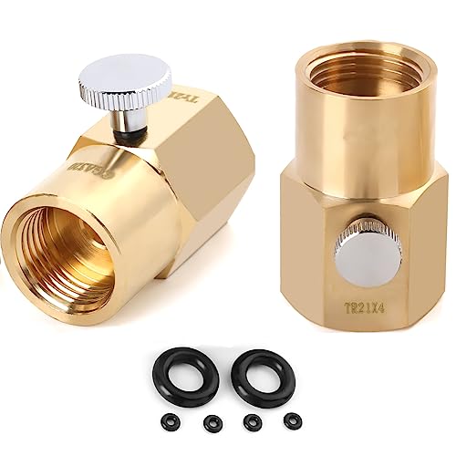 2PCS CO2 Refill Adapter Cylinder Cartridges Exchange, Adapter Refills Connector Kit CGA320 to TR21-4, Refill Adapter, Soda Stream CO2 Cylinder Replacement Accessories…