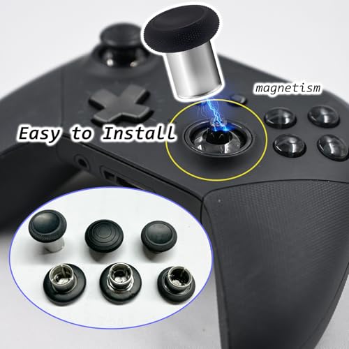 Image of 6 in 1 Metal Magnetic Thumbsticks for Xbox Elite Series 2 Controller,Black | Elite Series 2 Controller Thumbsticks,Swappable Analog Stick Joysticks for Xbox Elite Series 2 /Elite Series 2 Core Controller