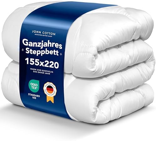 John Cotton New Way Bettdecke 155x220 - Innovativ & Atmungsaktive Steppdecke für Allergiker | Oeko-Test Zertifiziert Bettdecken | Weiche Microfaser Schlafdecke | Ganzjahresdecke 15