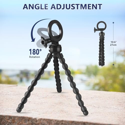 PIOENIMAGE Magnetic Flexible Tripod for iPhone, Mini Octopus Tripod Mount, Portable Mini Travel Phone Holder Stand, Magnetic Cell Phone Stand for Photography, Video Recording, Live Stream