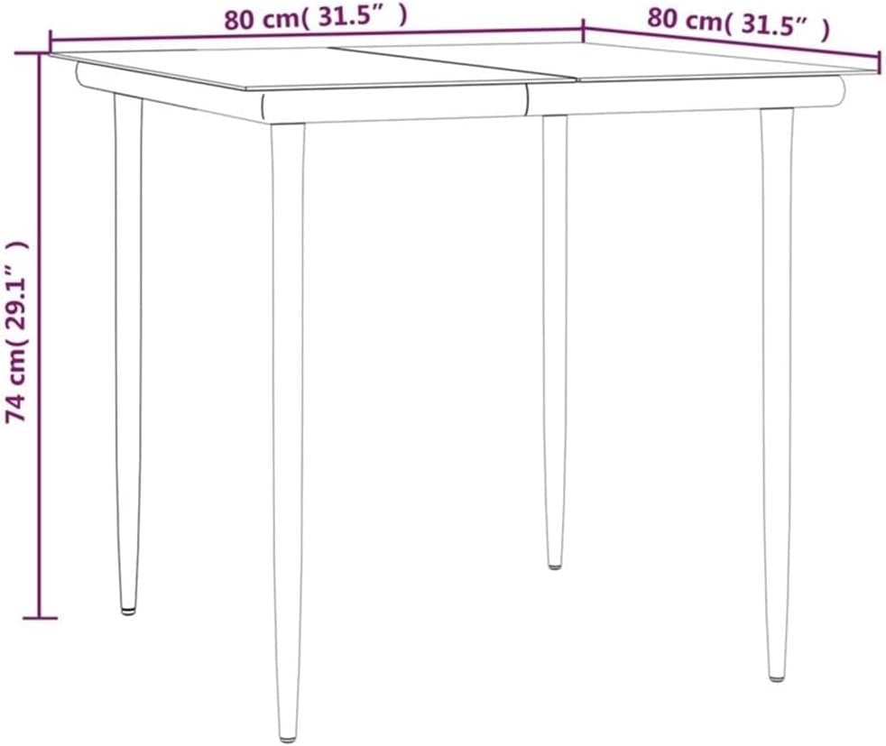 BOWERY HILL Contemporary 5-Piece Poly Rattan Patio Dining Set, Beige Finish, Weather-Resistant UV-Protected Material, Cushioned Seats, Modern Outdoor Furniture for Garden, Terrace, or Balcony Dining