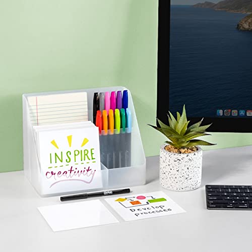 MC SQUARES Stickies 5x5 Dry-Erase Sticky Notes | 24-Pack 5-Year Reusable White Board Stickers with Included Smudge-Free Wet-Erase Tackie Marker | Made in The USA