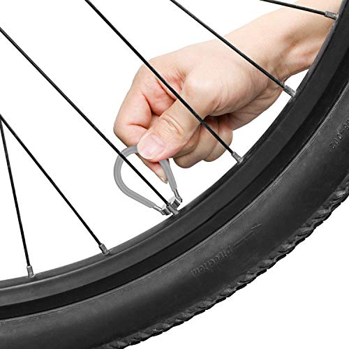 QKURT 3 Pack of Bike Spoke Wrench Kit, Forged Steel Bike Rim Correct Tool Bicycle Spoke Tool-Grey