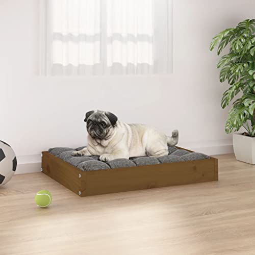 vidaXL Hundebett Honigbraun 61,5x49x9cm Massivholz Kiefer Hundekorb Hundesofa