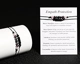 QqzsJewls Empath Protection Bracelets for Women Men, Energy Protection Gifts, Natural Healing Crystal Beads Bracelets, Tourmaline Obsidian Rose Quartz Amethyst Anxiety Relief Jewelry for Her Him