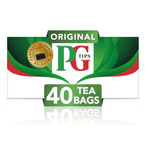 PG Tips Premium Black Tea For a Classic Caffeinated Beverage, Black Tea Bags, 240 Total Bags (40 Count - Pack of 6)