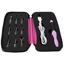 Obetuens 9 in 1 LED Light Up Crochet Hooks Set,USB Rechargeable Lighted Crochet Needles with Stitch Counter, Interchangeable Sizes 2.5mm to 6.5Mm,Purple Case for Weaving,Knitting,Sewing