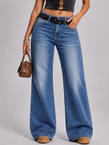 Image of ADBUCKS Baggy Jeans for Women || Women,s Loose Jean Pants || Oversized Jean's for Women's || Wide Leg Jean,s for Woman || Casual Jins for Woman's