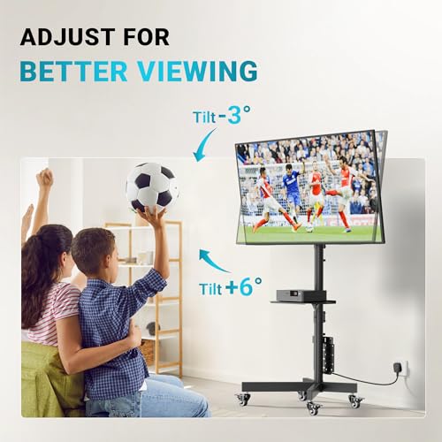 BONTEC Mobile TV Stand with Pegboard Storage for 32–65 Inch TVs by BONTEC - Image 4