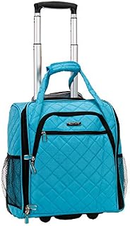 Rockland Melrose Upright Wheeled Underseater Carry-On Luggage, Turquoise, 16-Inch