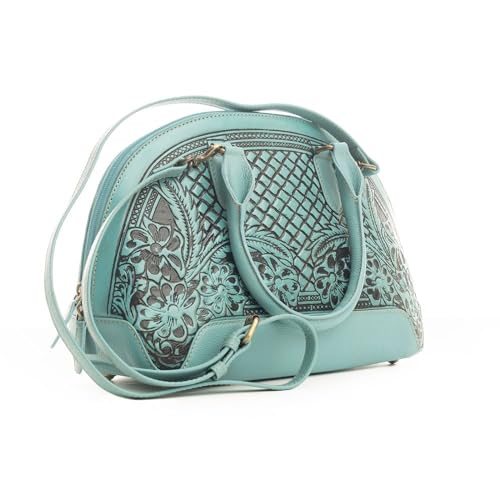 Myra Bag Shoulder Handbag for Women - Western Leather Bag Teal