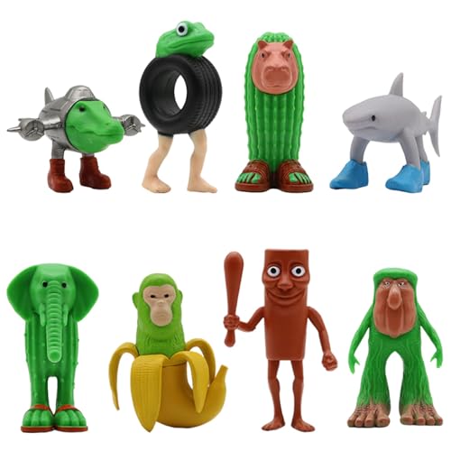SQUISHY 8PCS Tralalero Tralala, Tung Tung Tung Sahur Toy, Brainrot Action Figure Anime, Unique 3D Printed Toys Desk Decor, Creative Home Display and Gift for Collectors