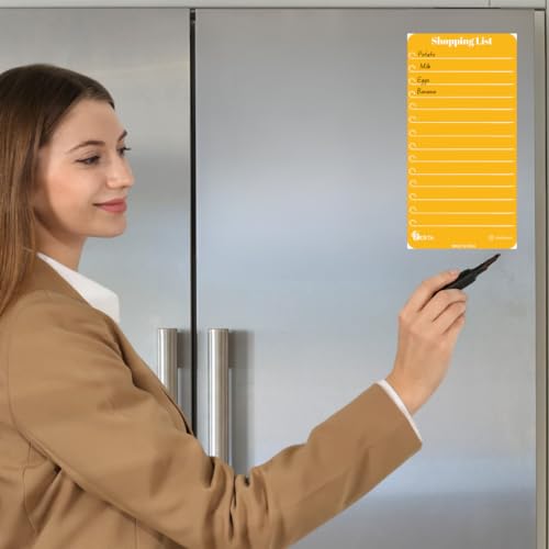 Image of Zesta Vinyl Magnetic Planner for Fridge | Cute Weekly Planner /Meal Planner with Marker | Rewritable Magnetic White Board for Fridge (Harry Potter 11X11 Inches) (Pastel Yellow)