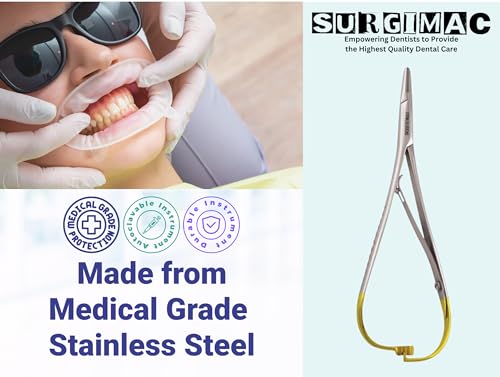 Image of SurgiMac Mathieu Pliers, 5.5 inch (14cm), Needle Holder Driver, Ligature Separator Placer, Orthodontic Pliers, Lace Back Tightener