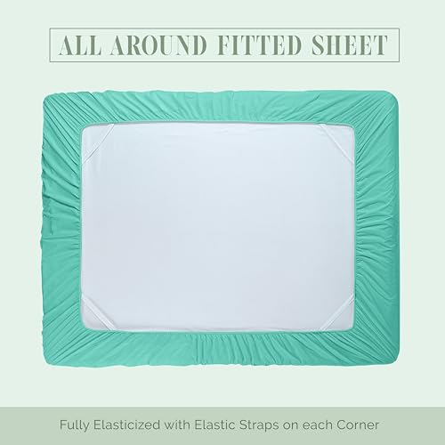 Elegant Comfort Luxury 1500 Premium Hotel Quality Microfiber 4-Piece Sheet Set - Soft, All Around Elastic 18-24 Inches Deep Fitted Sheet - Extra Deep Pocket Sheets, Full, Paradise Teal