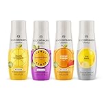 SodaStream Flavours 1 x Cloudy Lemonade, 1 x Passionfruit, 1 x Orange & Mango, 1 x Diet Tonic, Sparkling Drink Mix, No Sugar SodaStream Syrup – 4 x 440ml Multi Pack