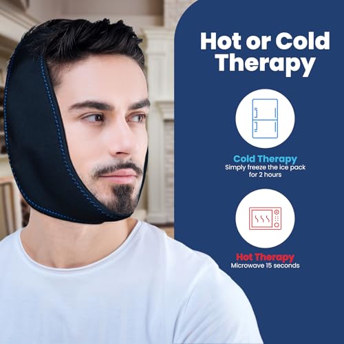 Image of Fittest Pro Wisdom Teeth Ice Pack Head Wrap Jaw Ice Pack for Face Oral Surgery, 4 Hot Cold Gel Pack for TMJ, Tooth Extraction, Tonsillectomy Recovery