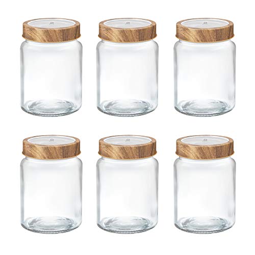 Image of Treo By Milton Woody Radius Storage Glass Jar, Set of 6, 310 ml Each, Transparent Dishwasher Safe | Storage Jar | Kitchen Organizer | Candies