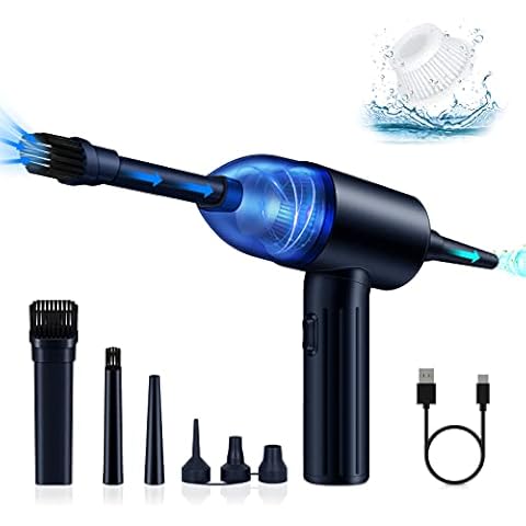 Reesibi 90W Super Powerful Cordless 12Kpa Vacuum Cleaner & 90000 RPM Air Duster 3-in-1, 7500mAh Rechargeable Battery, The Strongest 3-Speed Power Cleaning Tool Kit for PC, Car, Home Office Cleaning Cover