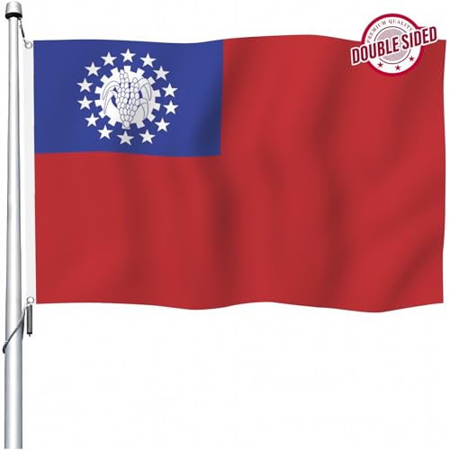 Drapeau Myanmar 180x300cm grand format double face avec oeillets pour exterieur - 2
