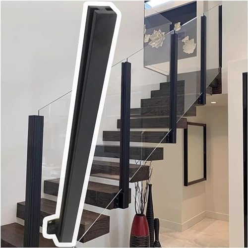 Ranuras de espiga para poste de barandilla de vidrio negro lateral 4