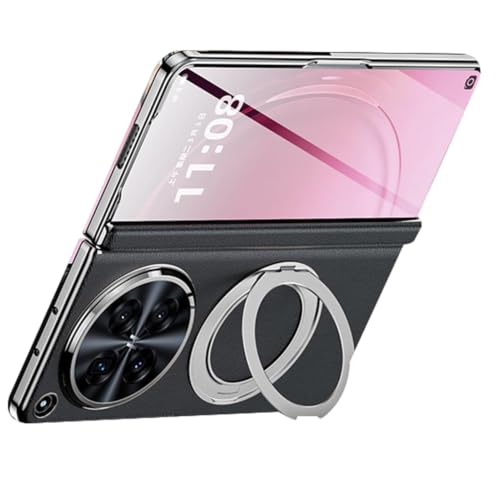 Coque de luxe Oppo Find N6 anneau magnétique et étui cuir noir