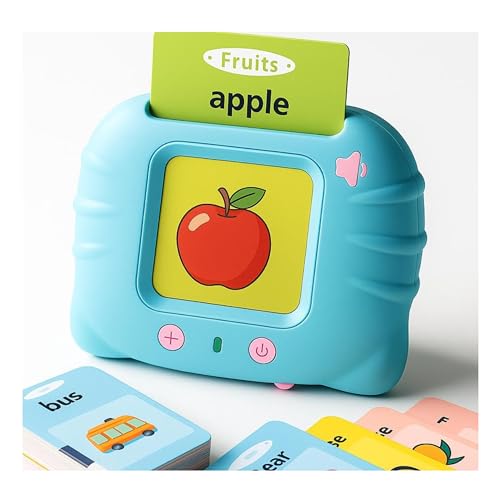 Educational Montessori Talking Flash Cards for Kids 2-5 Years | Busy Box Toy for Toddlers | Cognitive Skill Builder for Boys & Girls | Sound Flashcard Reader Device for Babies