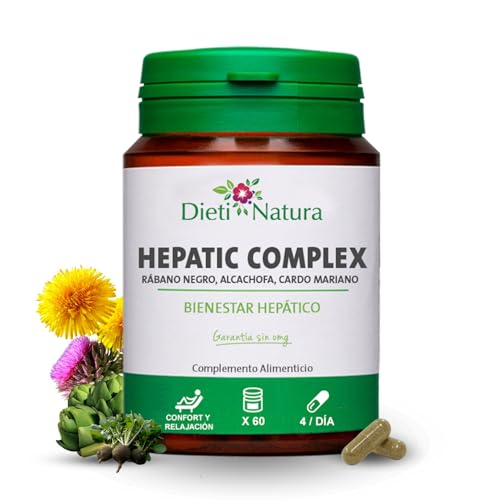 Dieti Natura Hepatic Complex (Hepatic+) 200 Cápsulas - Ayuda a la Producción de Bilis en el Hígado - Hepatitic Complex que Desintoxica el Organismo - Fabricado en Francia (Pequeño, Sin sabor)