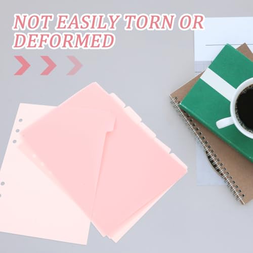 Intercalaires A5 polypropylène rose pour bloc-notes à onglets - 5