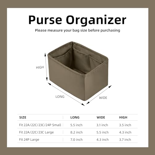 Image of DGAZ Silk Purse Organizer Insert Fits Chanel Duma Bags,Silky Smooth Bag Organizer,Luxury Handbag & Tote Shaper(Etoupe grey,22A /22C /23C Large)