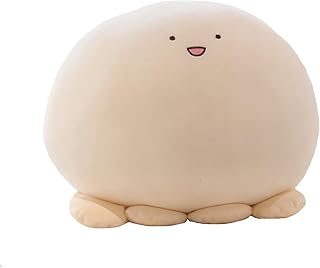 VICKYPOP Cute Octopus Plush Toy Fat Cartoon Soft Hugging Pillow for Kids Bedding and Sleeping Nap (White Octopus, 9 inches)