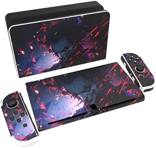 PlayVital Naklejka Skóry do Switch OLED,Stickers Vinyl kompatybilny z Switch OLED,Skórka Naklejki Skórki do Switch OLED Console & Joycon & Dock & Grip-Klasyka Stylu SNES