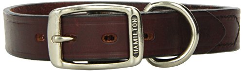 Hamilton 1" X 24" Creased Burgundy Leather Dog Collar #TOP13