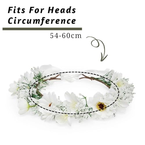 Radhu & Kabby White Daisy Floral Tiara - Image 8
