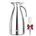 puersit Jarra Térmica 304 Acero Inoxidable Doble Pared Aislado al vacío cafetera café Thermos, café émbolo, Zumo/Leche/té Aislamiento Pot, 2L, 65oz Plata (2L)