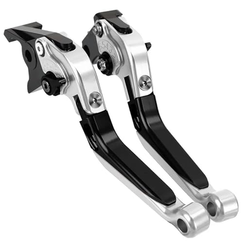 YUQUDGELKY Für YAMAHA Für Tracer 7 2021-2023 Für Tracer700 2016-2022 Motorrad Verstellbare Bremshebel, Klappbar, Ausziehbar(Silber Schwarz)